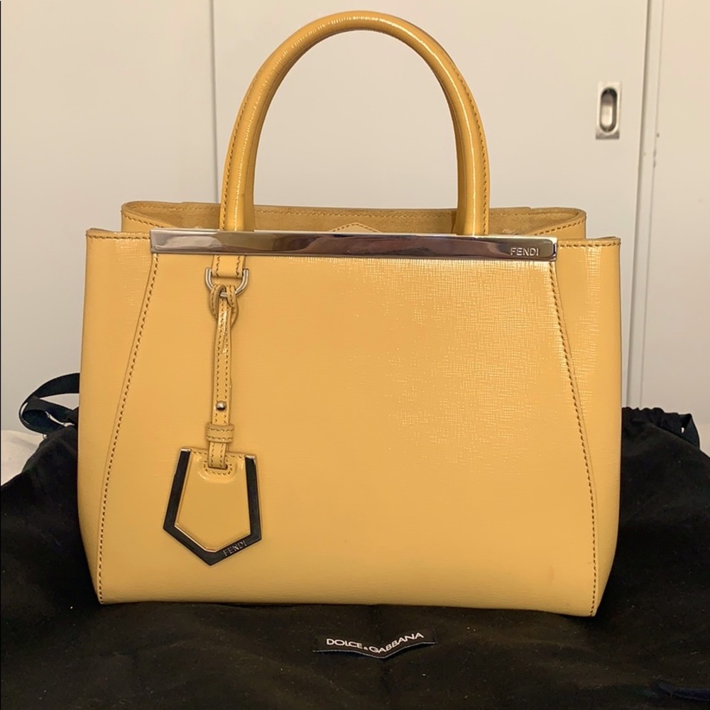FENDI 2 Jours Petite Butter Yellow Patent Leather